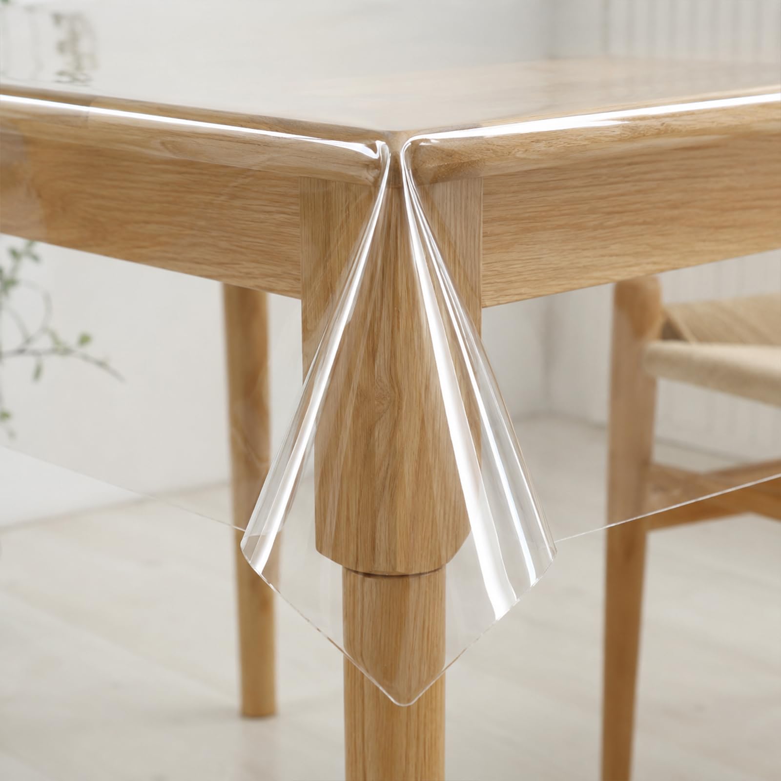 Transparent PVC Table Cloth, 140×180cm Clear Table Protector Waterproof