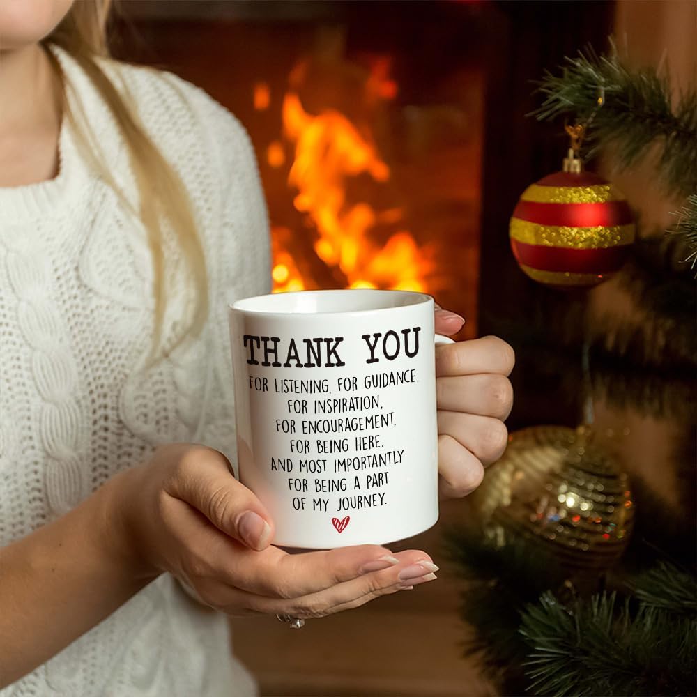 Thank You for Being a Part of My Journey Thank You Gifts for Women, Christmas Appreciation Gift for Teacher, Coworker, Friends, Boss, Mentor, Farewell Gift 11OZ White - Image 4
