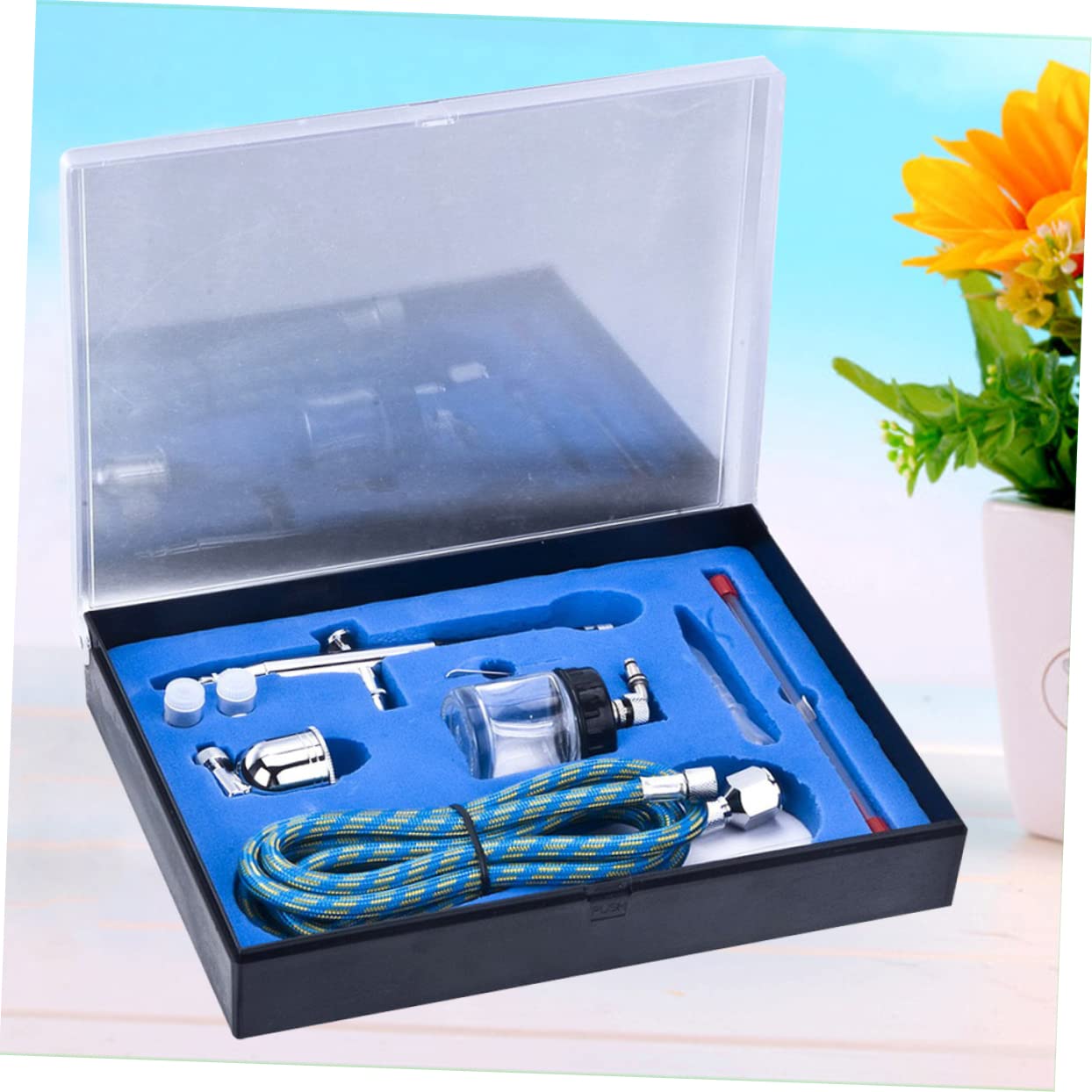 TOKIDNY Kit Aérographe Avec Compresseur Ensemble Complet De Peinture Spray Pour Gâteaux Art Corporel Et Double Action Léger Et