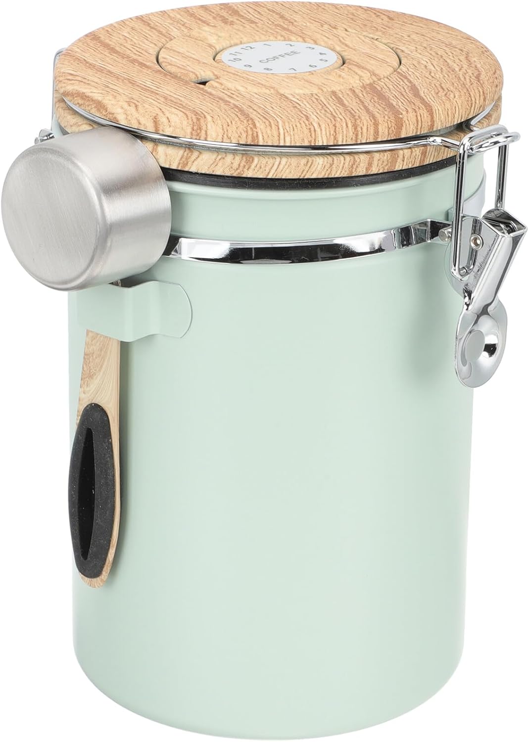 Alipis Acero Inoxidable Recipiente Hermético para Café 1.8L con Válvula y Cuchara