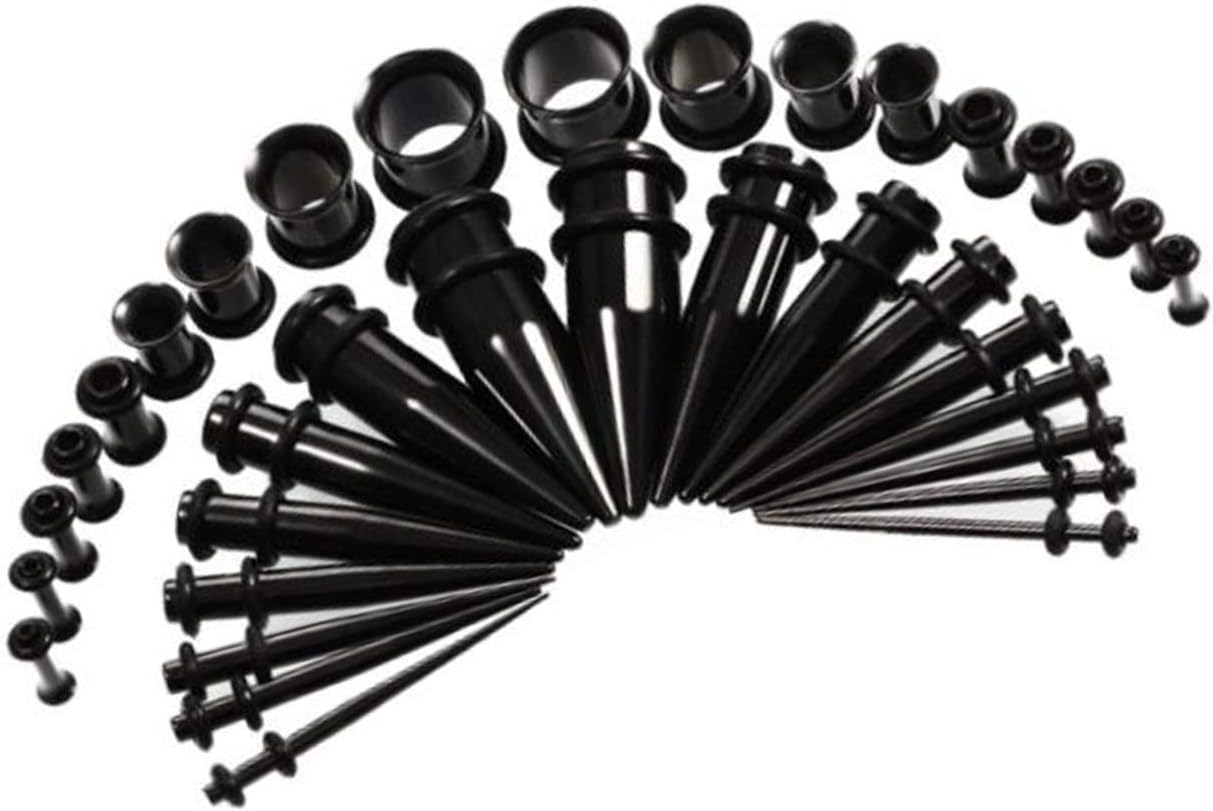 Ear Gauge Stretching Kit Stainless Steel Tapers and Plugs Set 36 Pieces 14G-00G