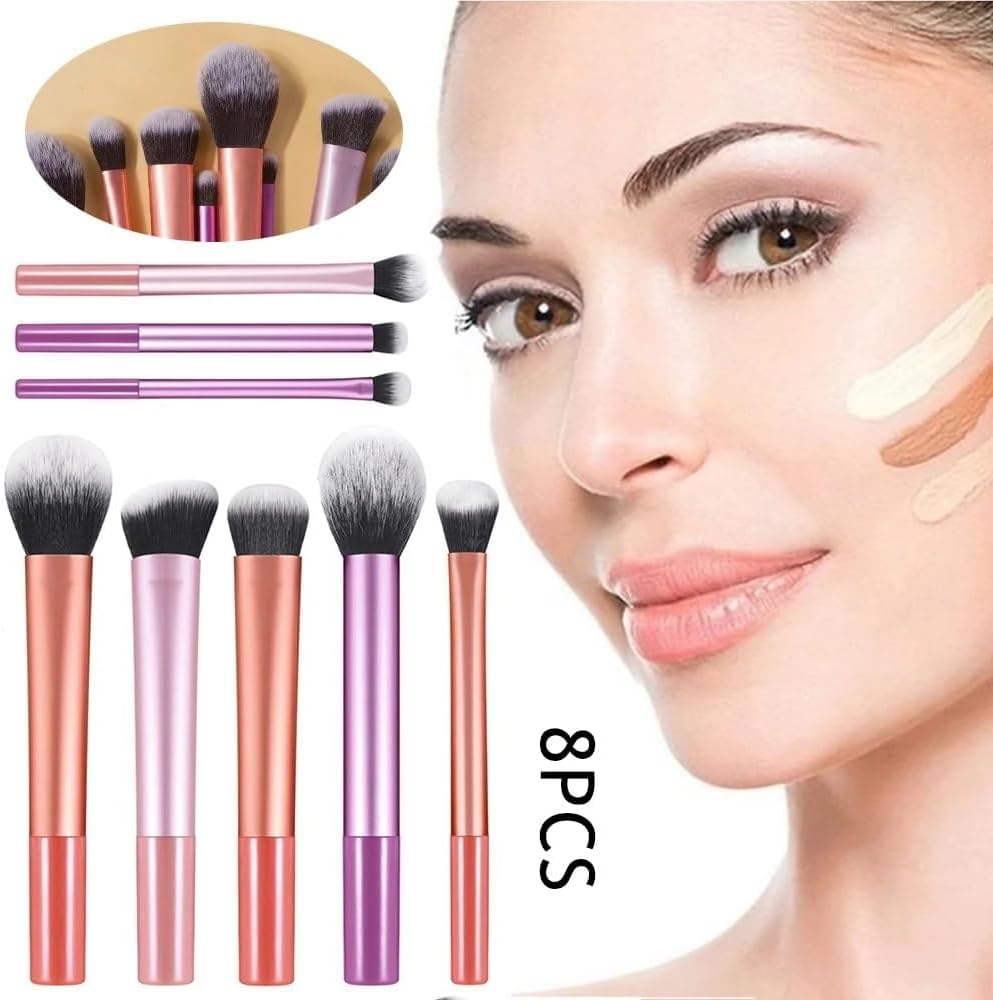 Real Techniques Lot de 8 pinceaux de maquillage professionnels Idéal pour le maquillage du visage et les débutants