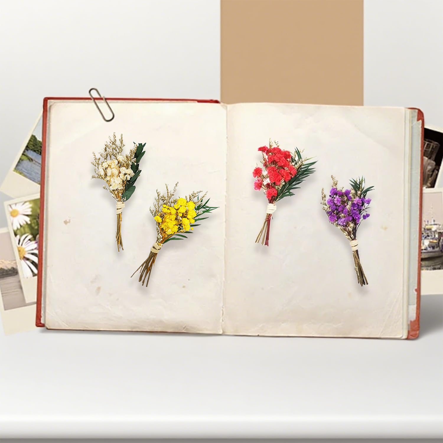 10 mini bouquet di fiori secchi, fiori secchi naturali, mini bouquet di fiori secchi, fiori secchi per artigianato, set per fai da te, decorazione per biglietti e casa
