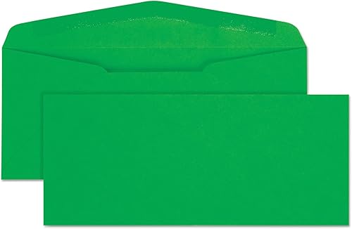 Quality Park Sobre de colores, tradicional, #10, verde, 25 por paquete (11135)