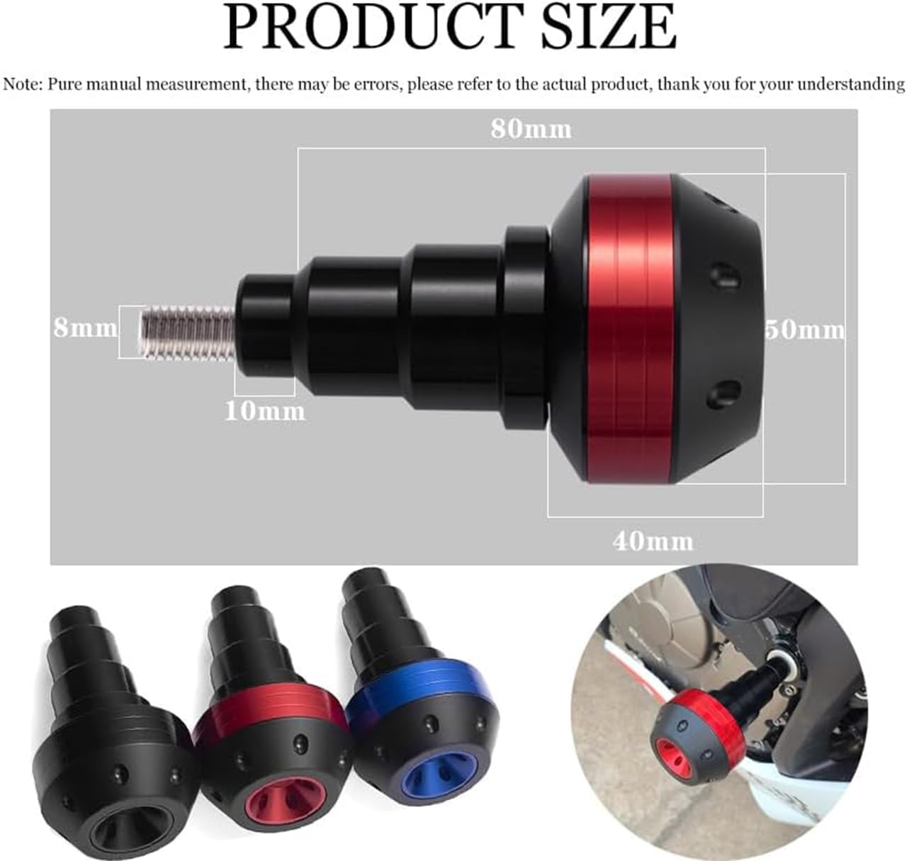 Tamponi Paratelaio Moto per Yamaha YZF R6 1999-2022, Protezione Anticaduta Moto, Telaio in Lega di Alluminio Anti-Crash Slider Protector,A Blue