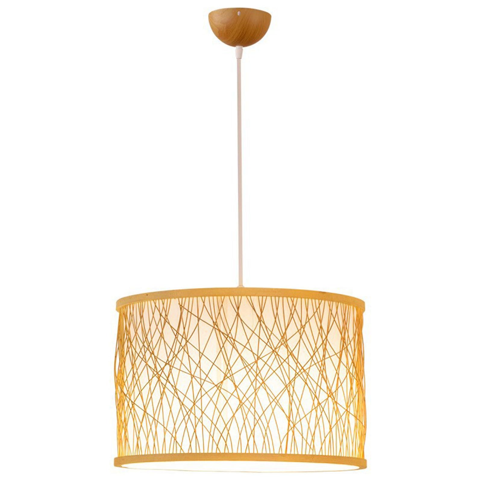 14,96-calowa lampa wisząca z bambusa do salonu, złota lampa wisząca E26 o ciepłym świetle, wisząca nad wyspę kuchenną,nowoczesny luksusowy,ręcznie robiony żyrandol z bambusa,odpowiedni do pensjonatów