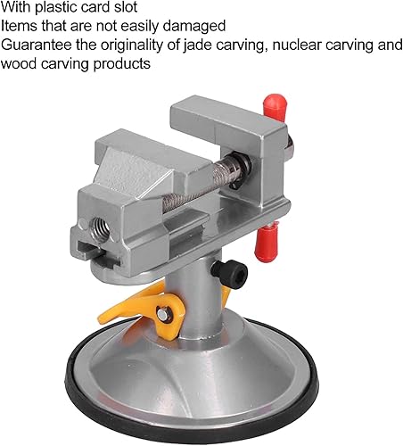 Miniatura 9 de Mini tornillo de banco de ventosa, 45 # acero universal 360 grados rotación taladro prensa tornillo herramienta de mano para vidrio escritorio metal