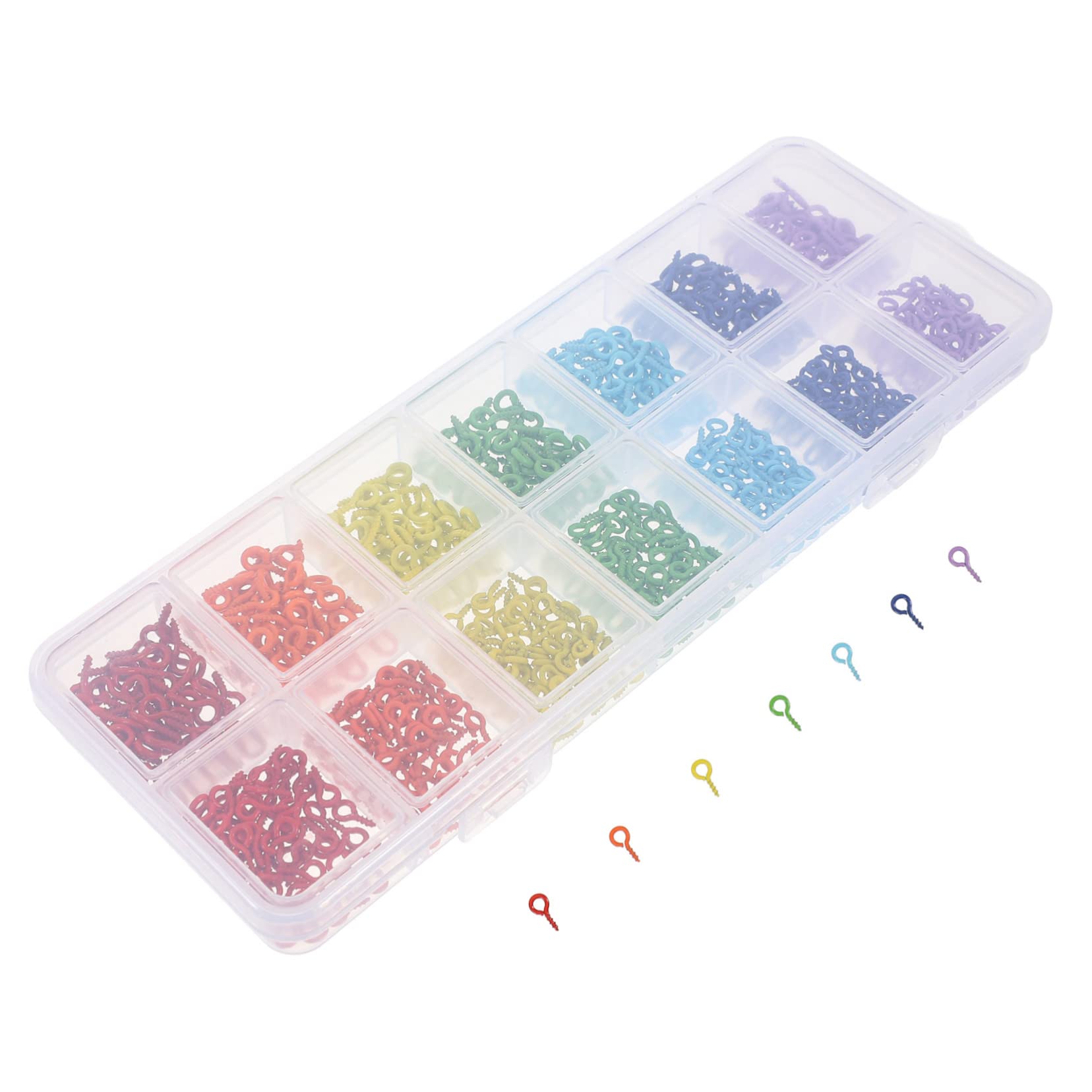 FUNOMOCYA 100pcs Assorted Color Screw for DIY Jewelry Making Jewelry Making Supplies