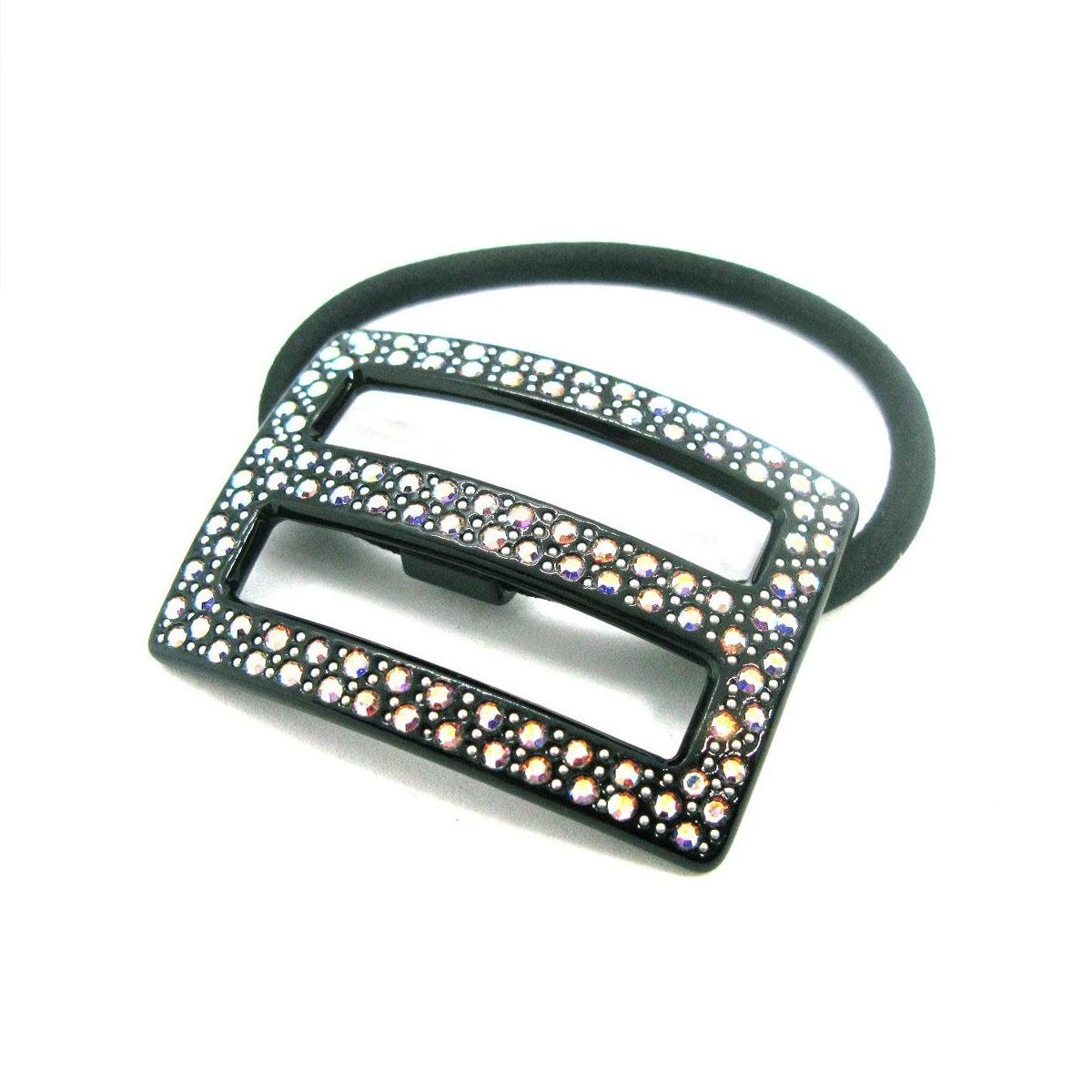 STARGAZER Elastic Hair Ties Band - Velvet Ponytail Holder Crystal Rhinestone Hairties Scrunchies Ropes Fashion Accessories for Women Girls AC3291 Clear