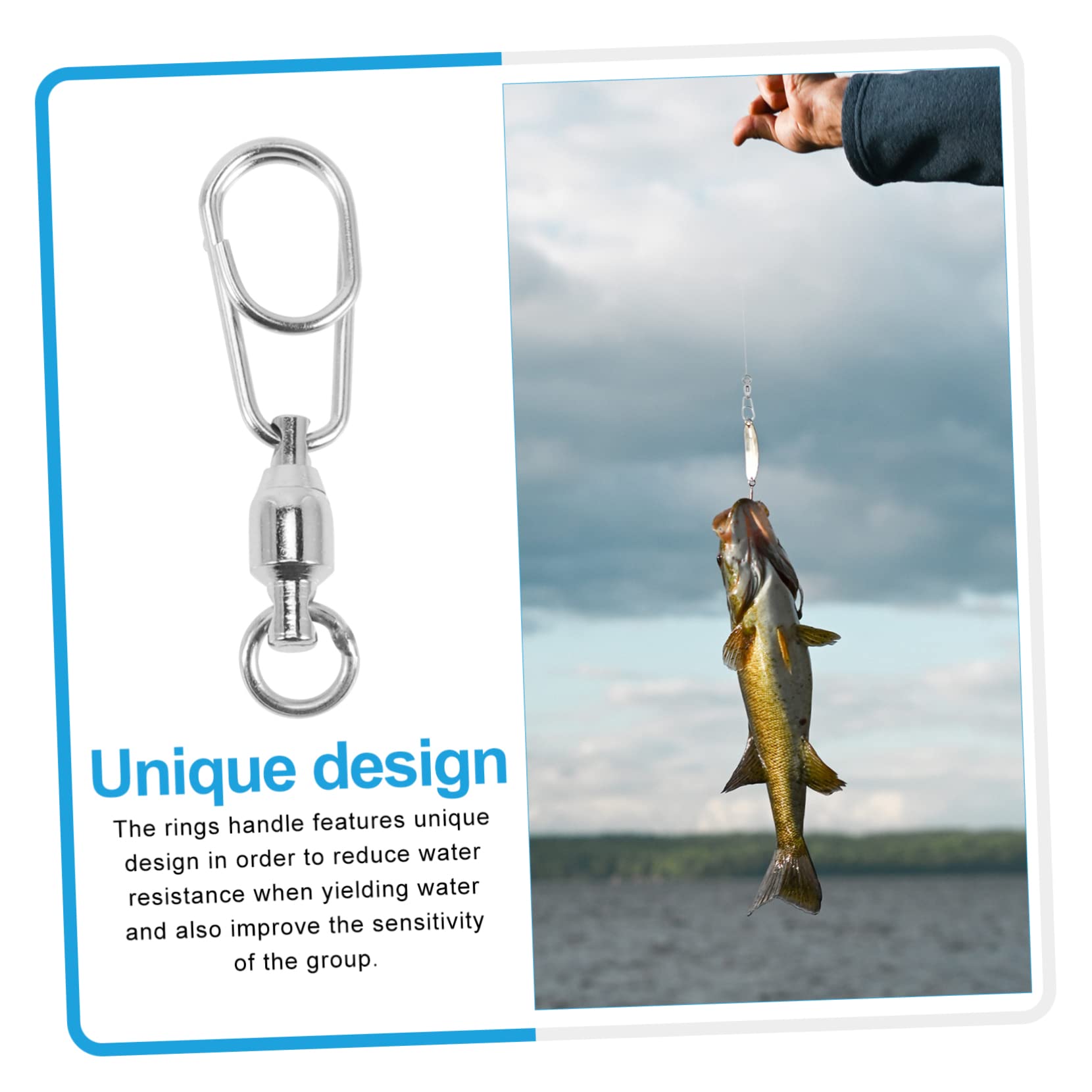 VANZACK Achtstelliger Ringverbinder Fishing Reel freilaufrolle Angeln fischköder Ersatzwirbel robuster Angelring robuster Köderwirbel Robustes Angelgelenk Rostfreier Stahl