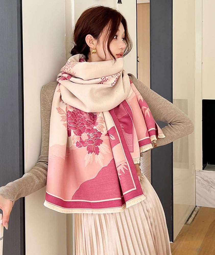 超美品◎vintage ヴィンテージストール　大判 ☆彡[Euyqs] レディース ビンテージ ストール 大判 厚手 マフラー