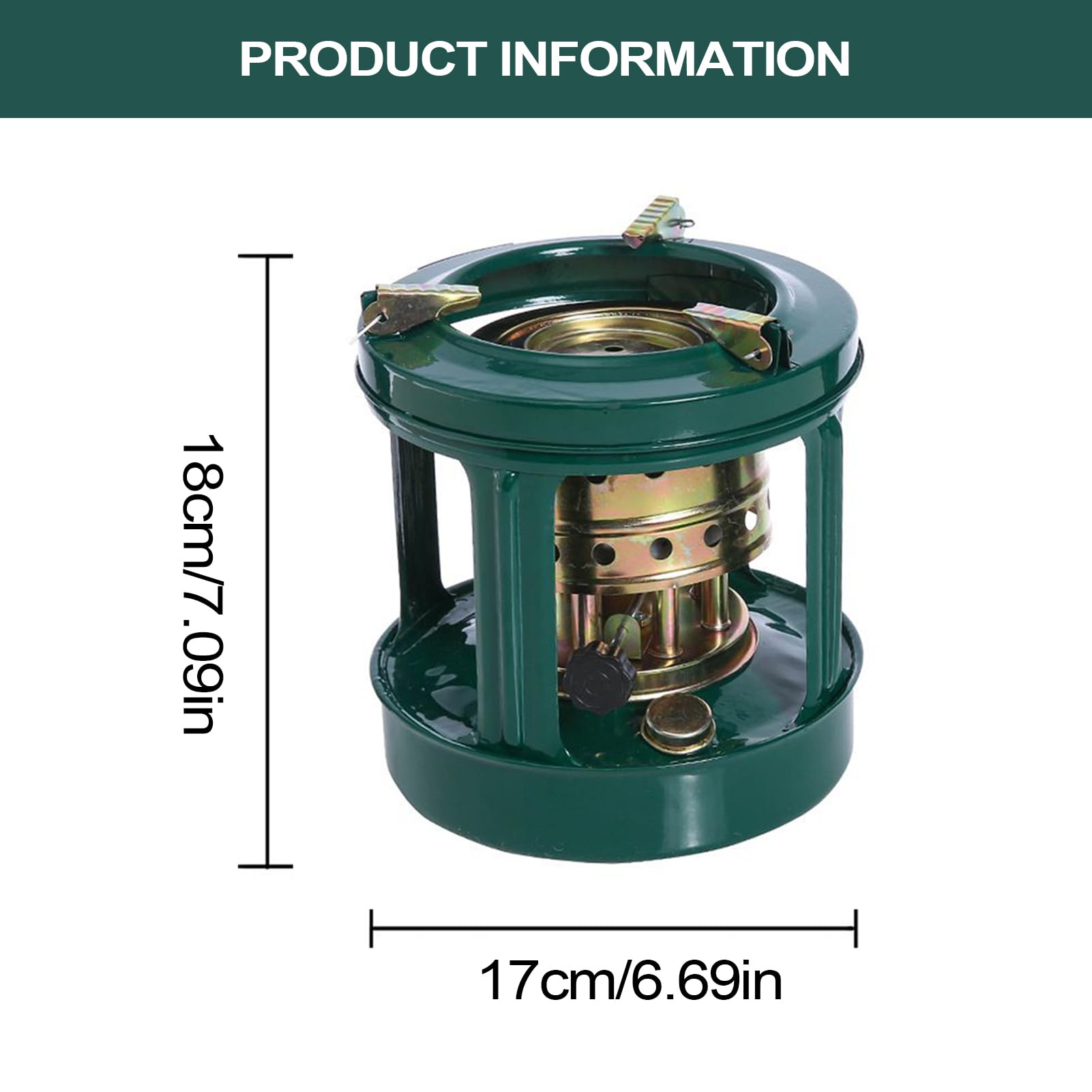 Poêle à pétrole à usage intérieur | Appareil de chauffage | Brûleur coupe-vent avec 8 mèches en coton pour camping, barbecue, pique-nique, cuisine, chauffage, fonction support de feu de camp