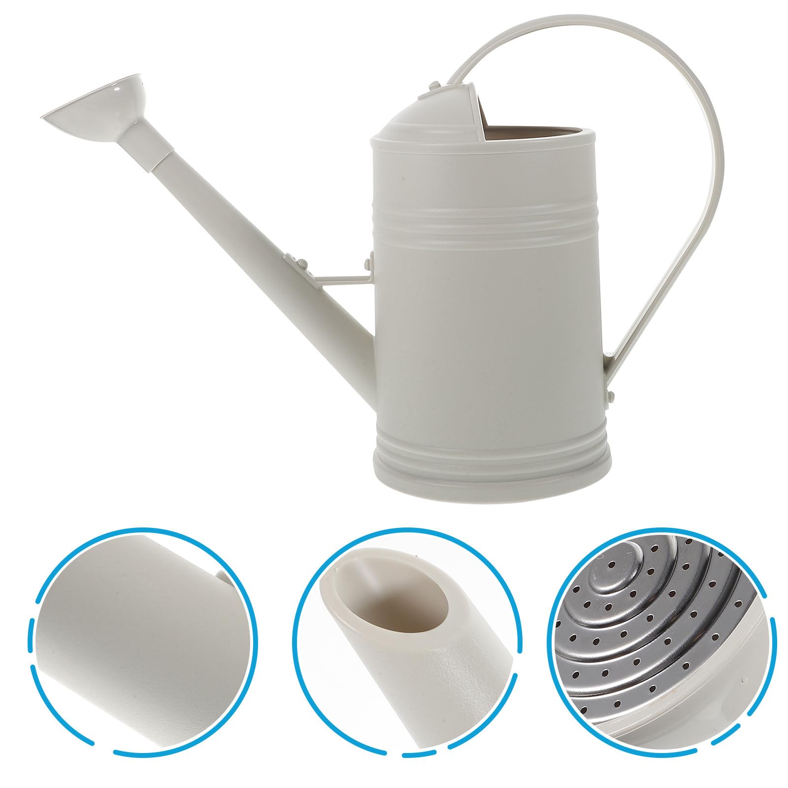 Regadera de Jardín 18L Boquilla Larga Material Acero Inoxidable y Plástico Color Beige Claro para Interior y Exterior Riego de Plantas Suculentas y Flores Capacidad Grande y