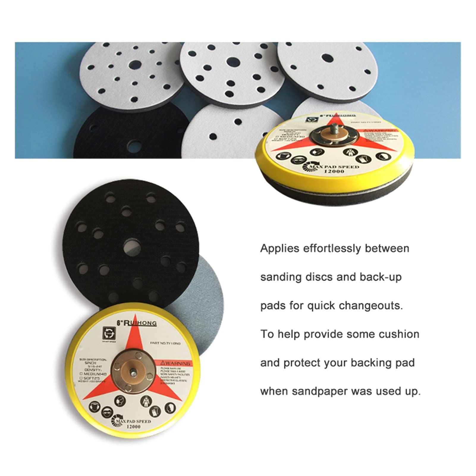 Pad polerski Soft interfejs PAD 6"15 Otwór 150mm Poduszki Części narzędzia do polerowania i szlifowania i pętli