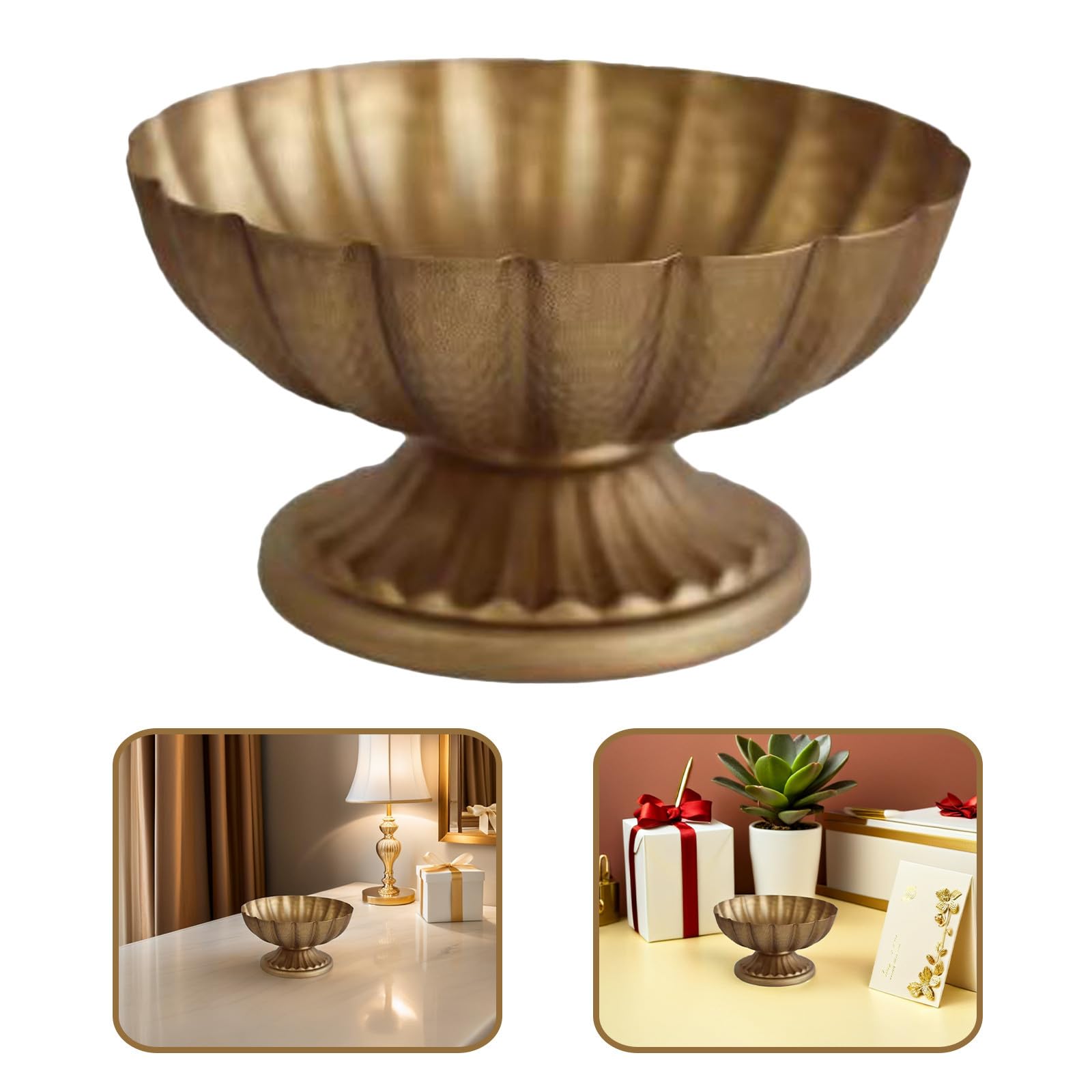 Supvox 4 Stück Eleganter Goldener Hochzeit-blumentopf mit Niedrigem Fuß für Frische Blumen Geeignet als Tischdekoration bei Hochzeitsfeiern und Festlichen Anlässen