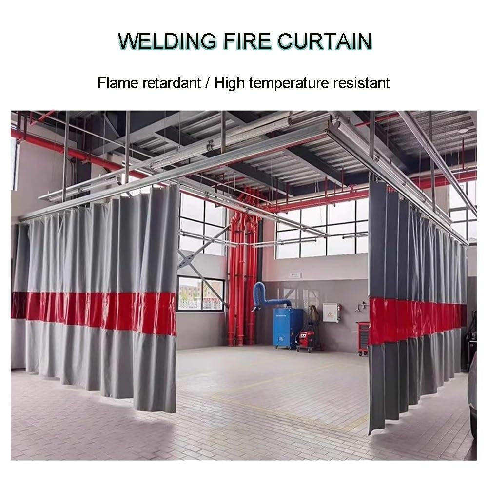 Soldadura ignífuga con divisor industrial de ventana, 1,7 x 2,5 m, resistente a altas temperaturas, escudo seguro para soldadura Worhops