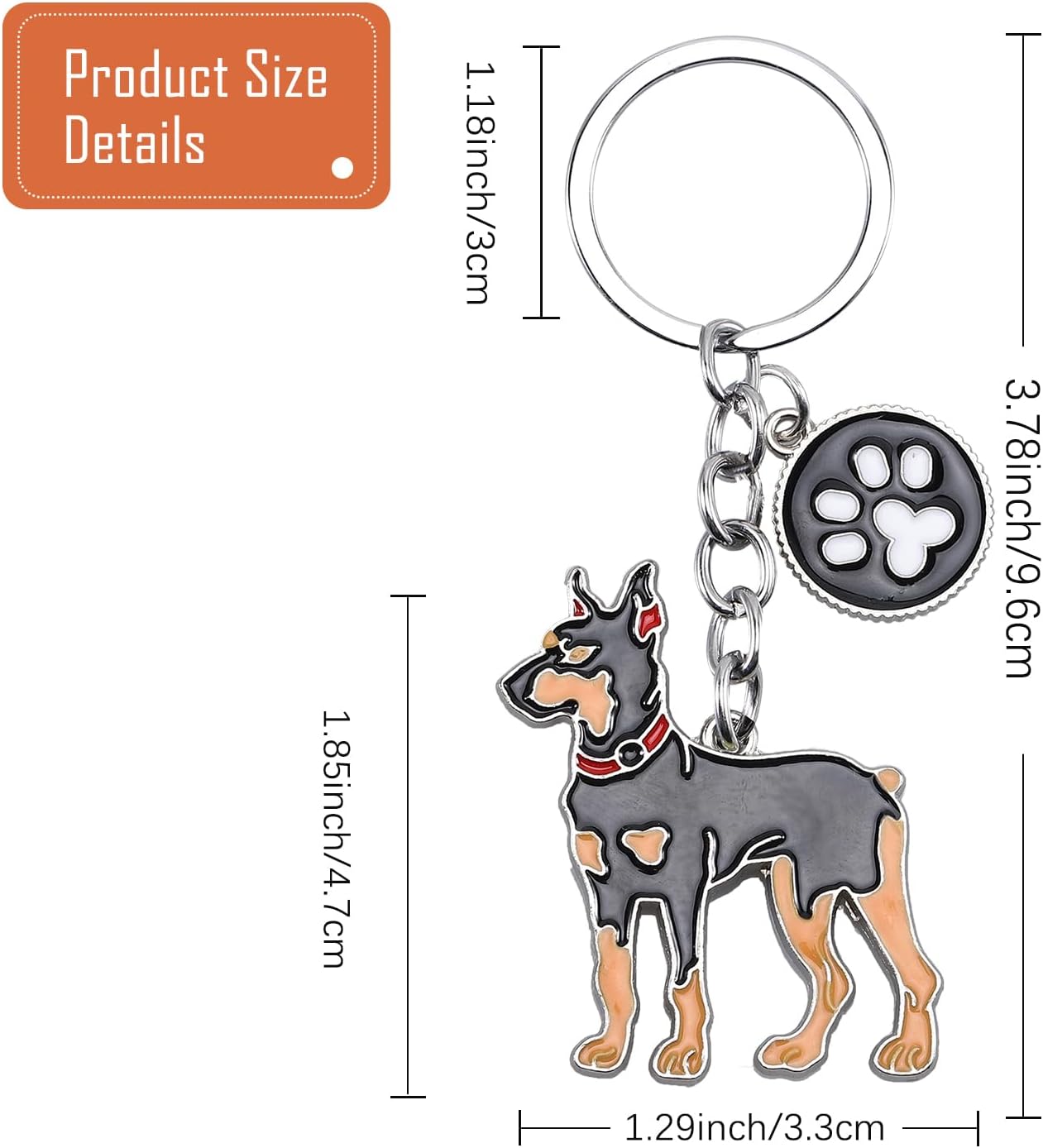 Dog Car Keychain - Lovely Portable Metal Key-Ring for Pet Lovers - Birthday Puppy Theme Gift image 2