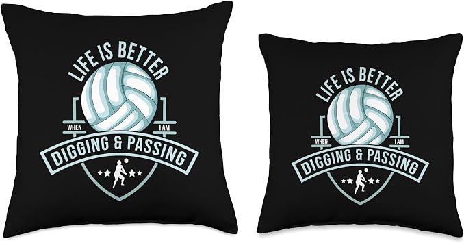 Libero Volleyball Training Design Defense Position Throw Pillow