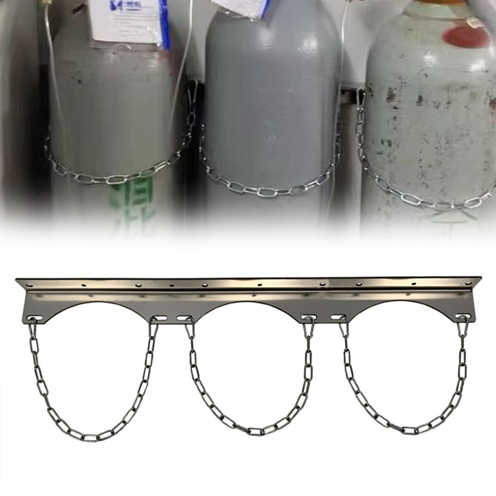 GTHTUHFD Oxygen Tank Holder - Wall-Mounted Stainless Steel Cylinder Rack With Screws - Durable Medical Gas Bottle Storage Shelf,L-75cm (29 1/2