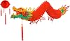 TUPARKA Chinese New Year Dragon with Red Lantern for Chinese Lunar New Year Decorations Waterproof Dragon Hanging Garland for Spring Festival New Year Supplies Indoor Outdoor Decoration 4.92 Feet