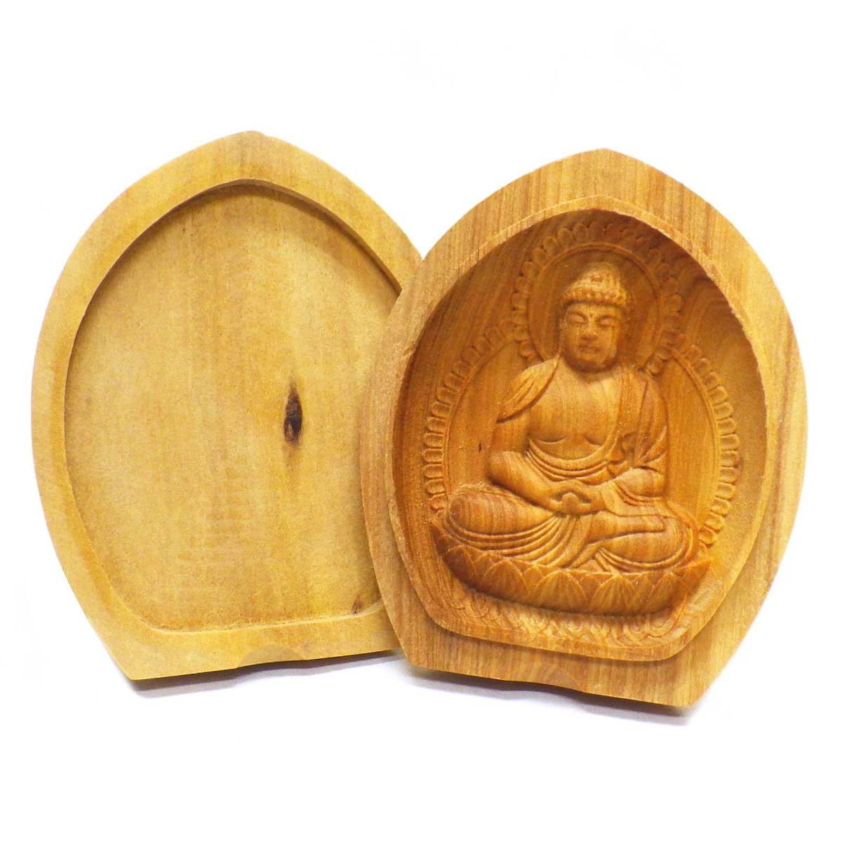 白檀香合仏 開運 十二支 御守 本尊 戌 いぬ・亥 いのしし 阿弥陀如来 金色