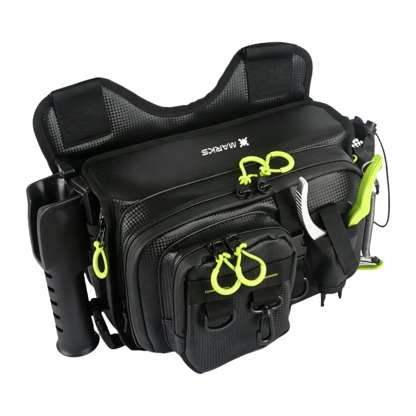 Borsa da Pesca Multistrato Borsa Tattica Borsa Porta Canne Borsa Porta Esca Tracolla Impermeabile in Tela con Strati E Trasporto Leggero