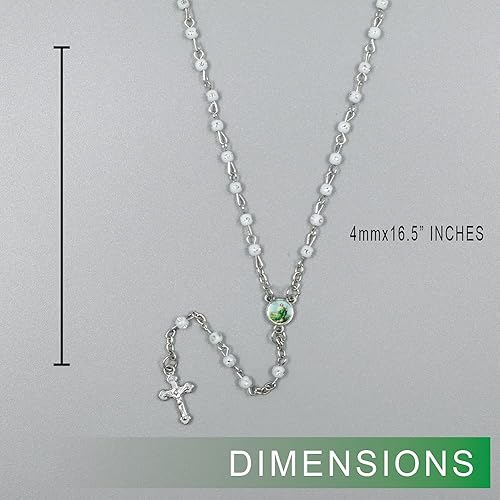 Miniatura 4 de Recuerdos de fiesta de bautismo de San Judas en tarro de botella de vidrio Rosarios de cuentas blancas Recuerdos Bautizo San Judas Tadeo, Vidrio