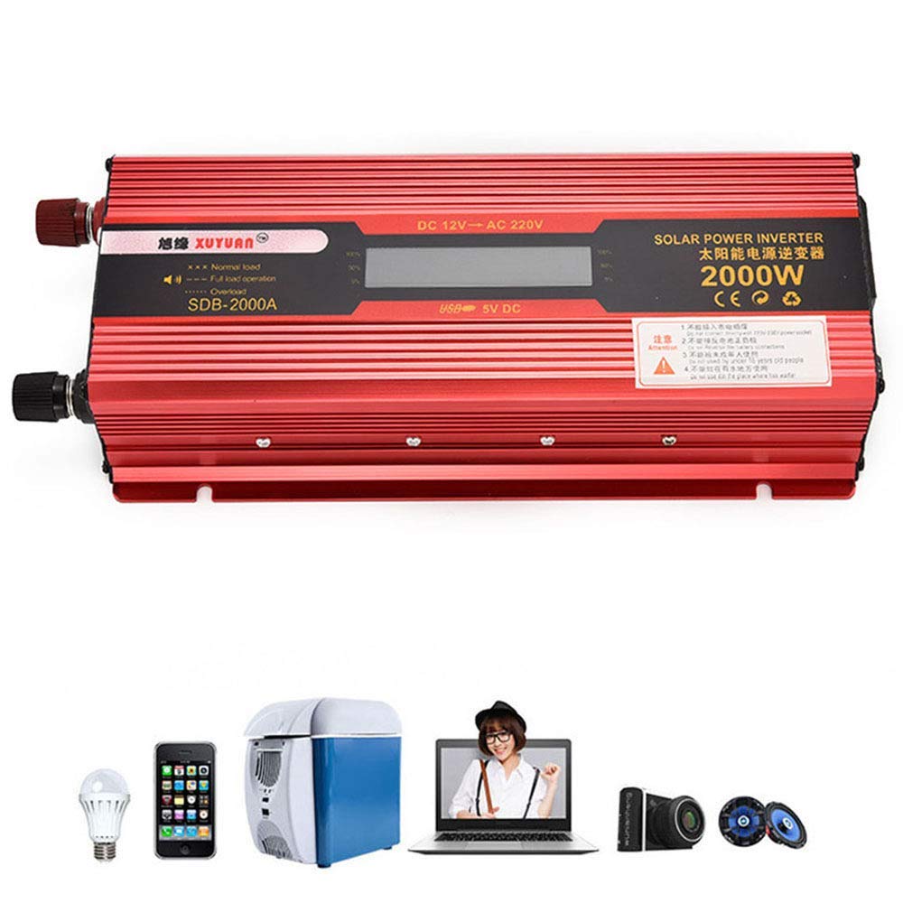Onduleur 24v 220v 2000w convertisseur de tension pour charger ordinateur et glacière