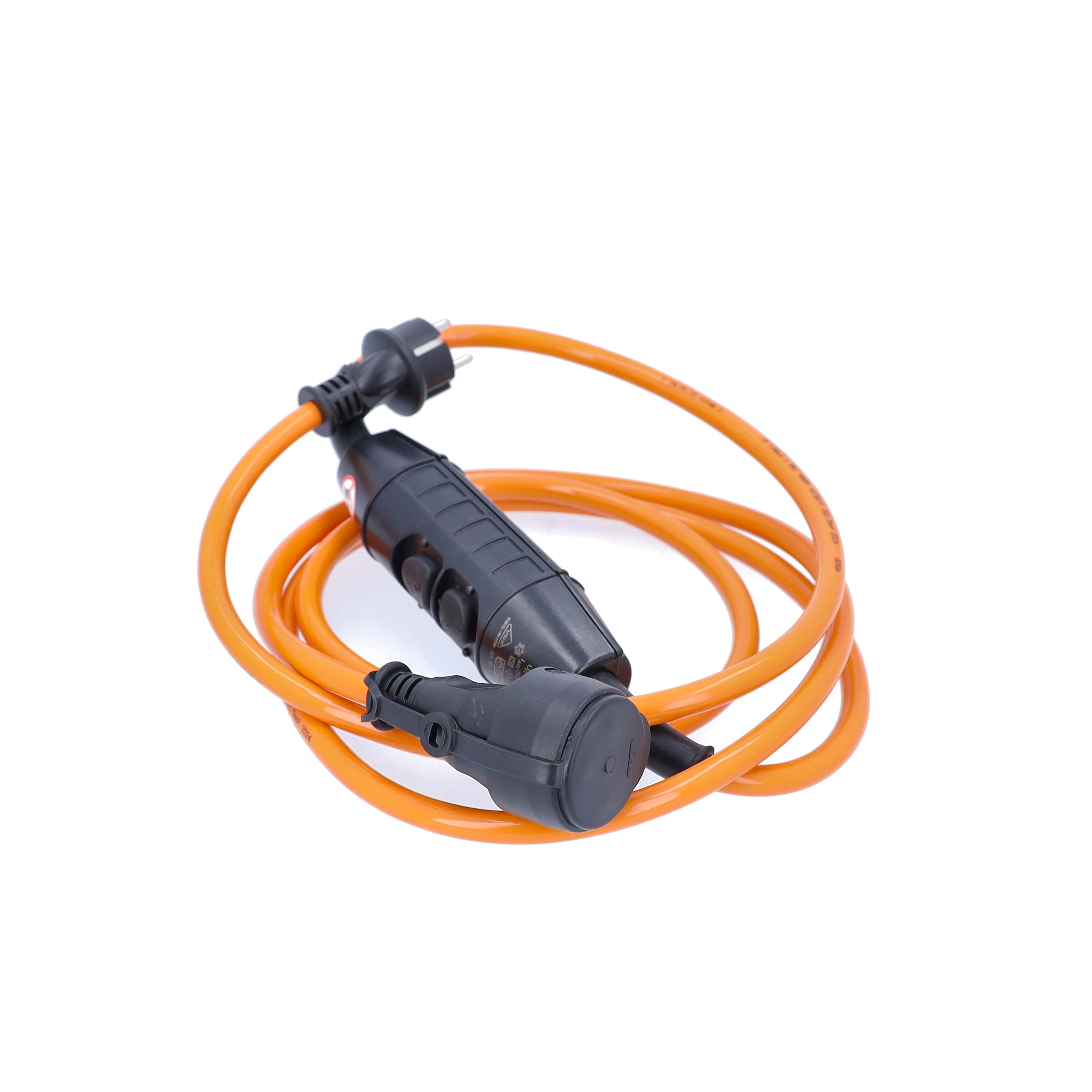 as - Schwabe alargador de Cables 2 x 1,5 m H07BQ-F 3G2,5 - con PRCD-S Interruptor de protección Personal intermedio 30 mA - 230V / 16A / 3.500W - Resistente al Polvo y a Las Salpicaduras IP44, 45458