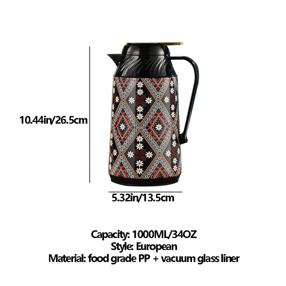 Skandynawski retro termos restauracja salon gospodarstwo domowe termiczna butelka na wodę podgrzewacz butelka na gorącą wodę mała 970 ml duża pojemność recepcja biurko termos do kawy przenośny
