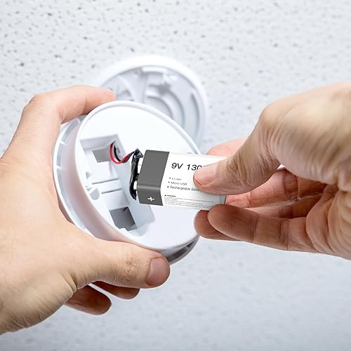 Miniatura 7 de SHENMZ Paquete de 2 baterías recargables de 9 V, 1300 mAh 9 voltios de iones de litio de larga duración, recarga USB-C con cable de carga 2 en 1