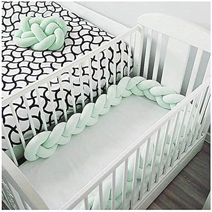 Inobxr Tour De Lit Tresse Bebe Garcon Velours Tressee Tour De Lit Bebe Coussin Tresse Pare Chocs Velours Pour Nouveau Ne Lit Green 3m Amazon Fr Bebe Et Puericulture