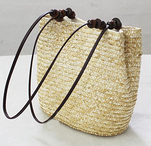 TONWHAR European Style Straw Bag Purse Woven Summer Beach Tote for women2