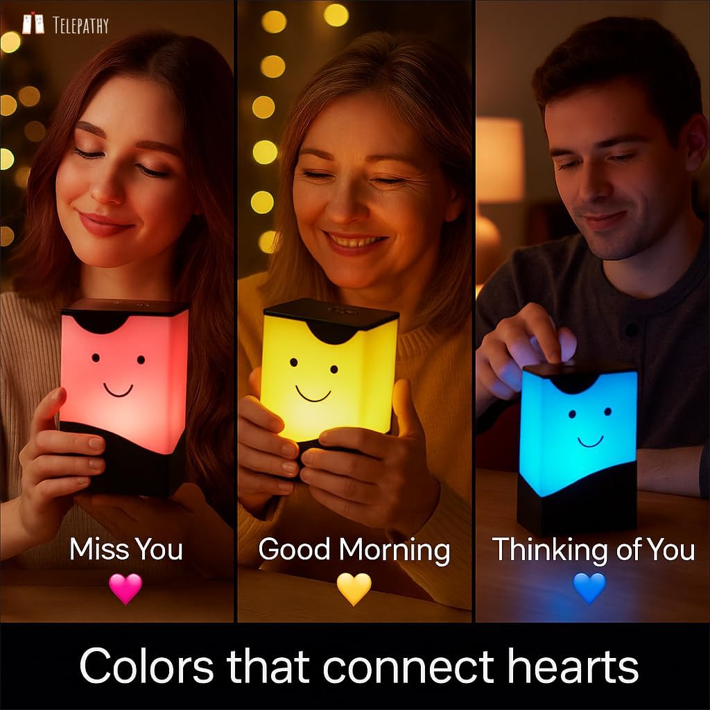ZOCI VOCI Telepathy Friendship Lamps | Send Color Messages Live - No Subscription Long Distance Lamps, Wi-fi Enabled Touch Lights | Long Distance Relationship Gifts (Light Only, Set of 2)