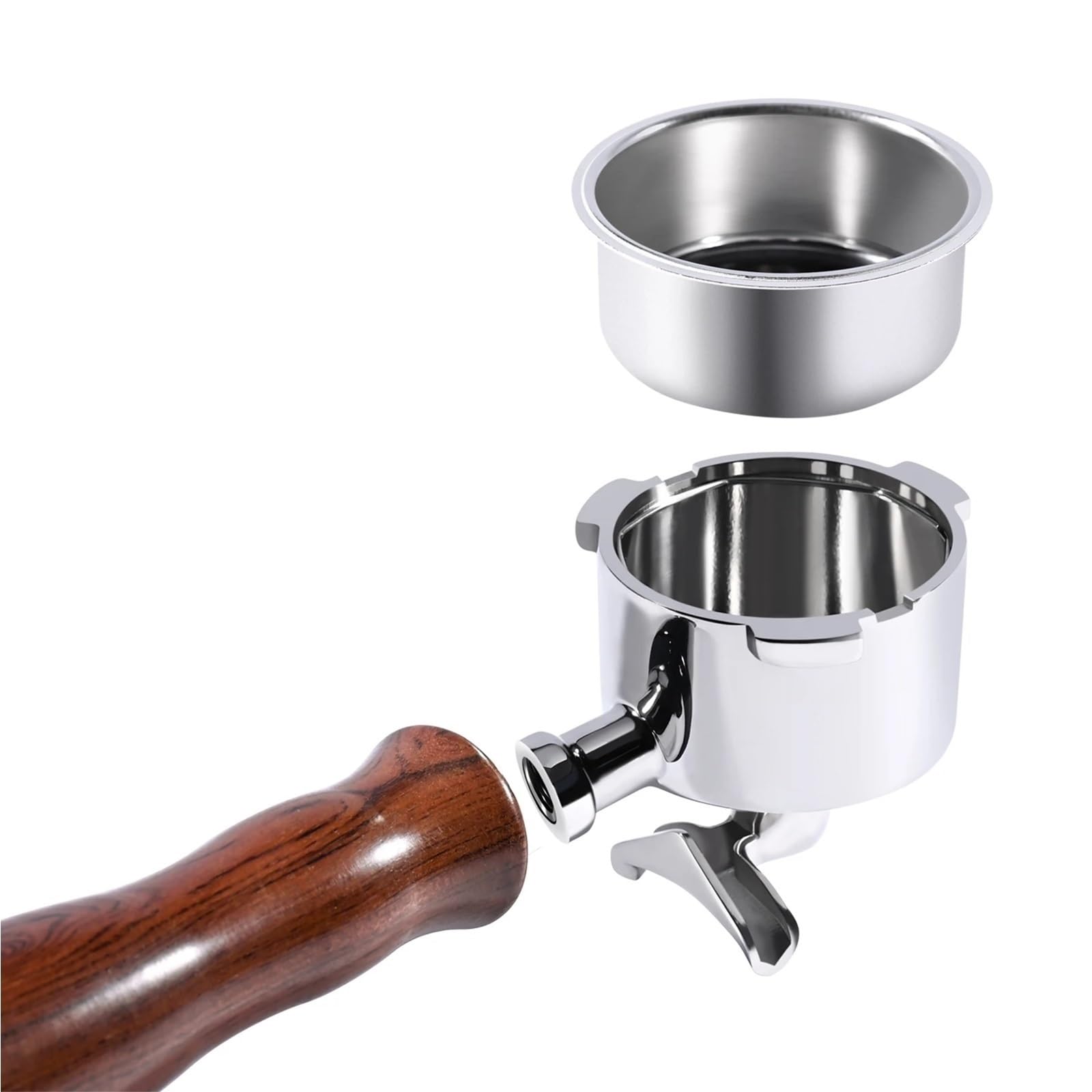 51 Mm Doppelauslauf-Kaffee-Siebträger, Kompatibel For Delonghi, 51 Mm, 3 Ohren, EC850, EC685, 1 2 Tassen, Ersatzfilterkorb, Espressomaschinen-Werkzeug(Style-4 1set)