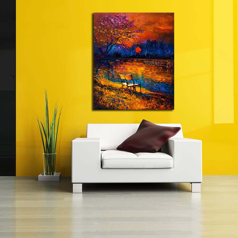 Amazon.co.jp: Pitaara ボックスアートワーク 美しい秋の森 キャンバス