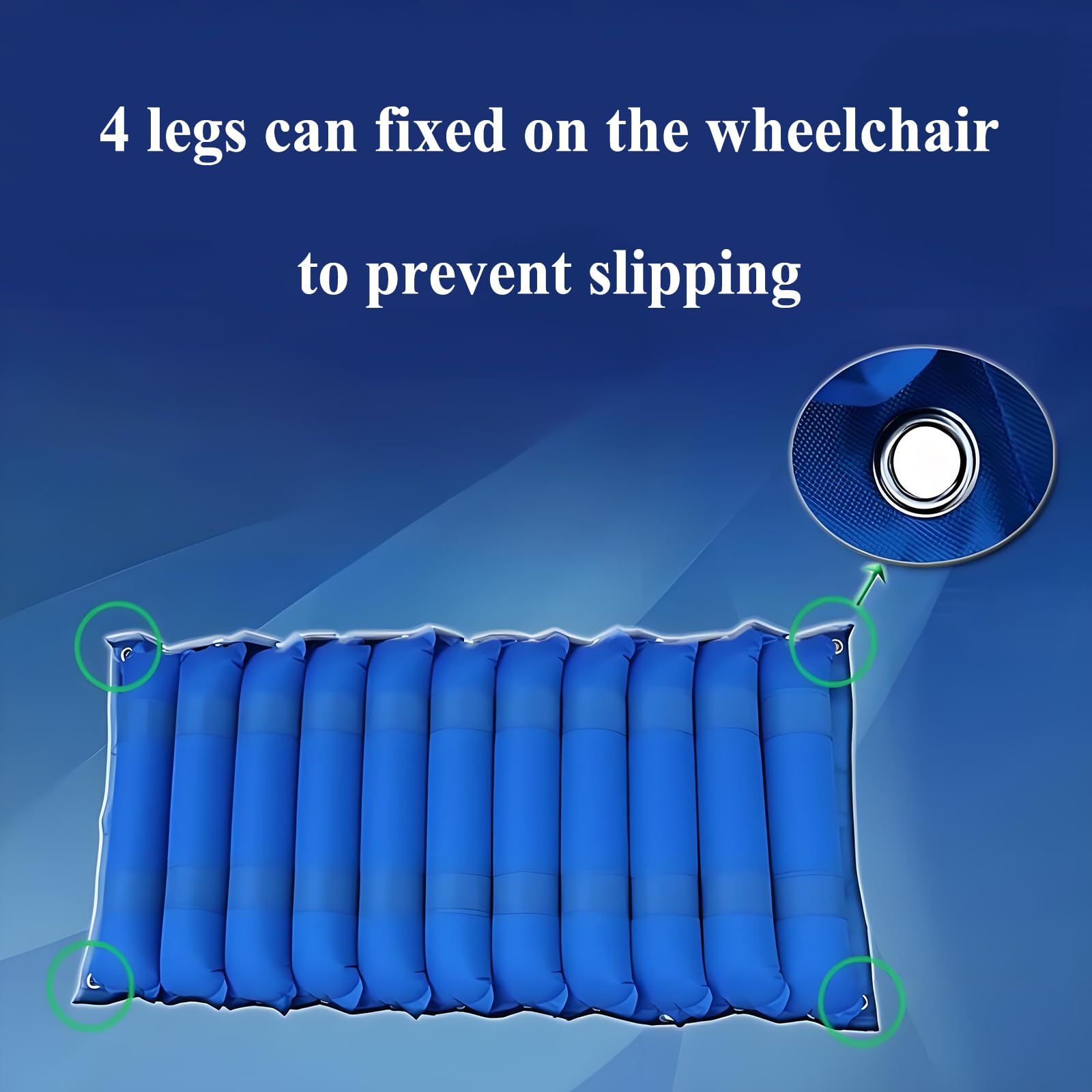 Cojín inflable para silla de ruedas con alivio de presión alternativo, bomba de aire silenciosa e intensidad ajustable para pacientes sedentarios