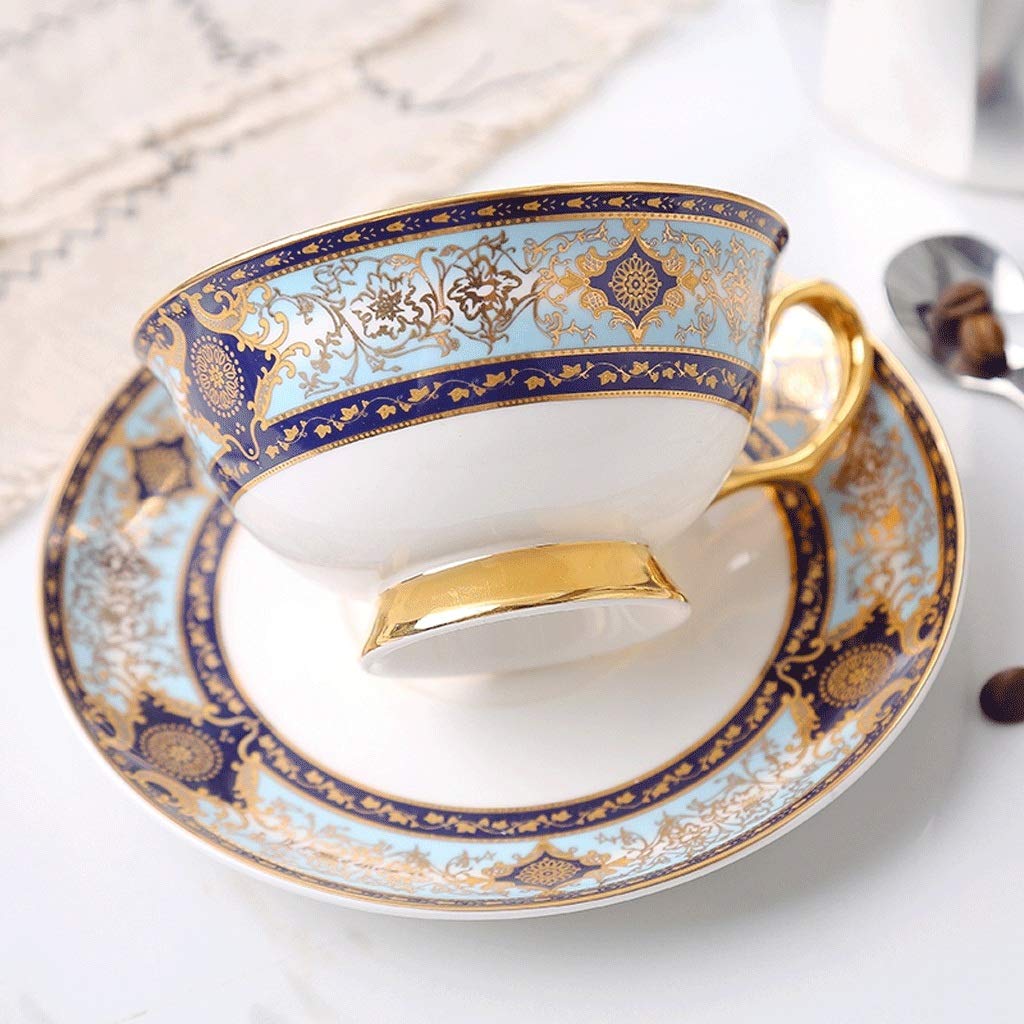 Set di tazze da tè in porcellana Bone China, tazza da caffè europea di fascia alta per colazione, tazza da tè pomeridiana inglese di lusso da 210 ml con design squisito per la casa