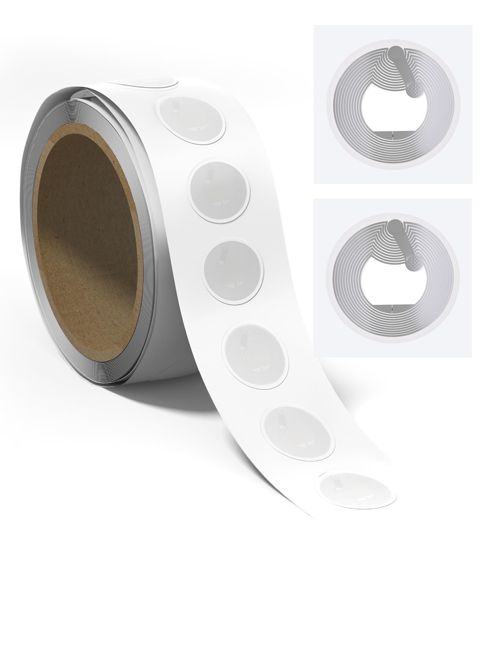 Etichette adesive NFC con chip originale NTAG215, 25 mm, etichette RFID trasparenti riscrivibili a 504 byte, adatte per tutti i dispositivi e smartphone abilitati NFC (200 pezzi)