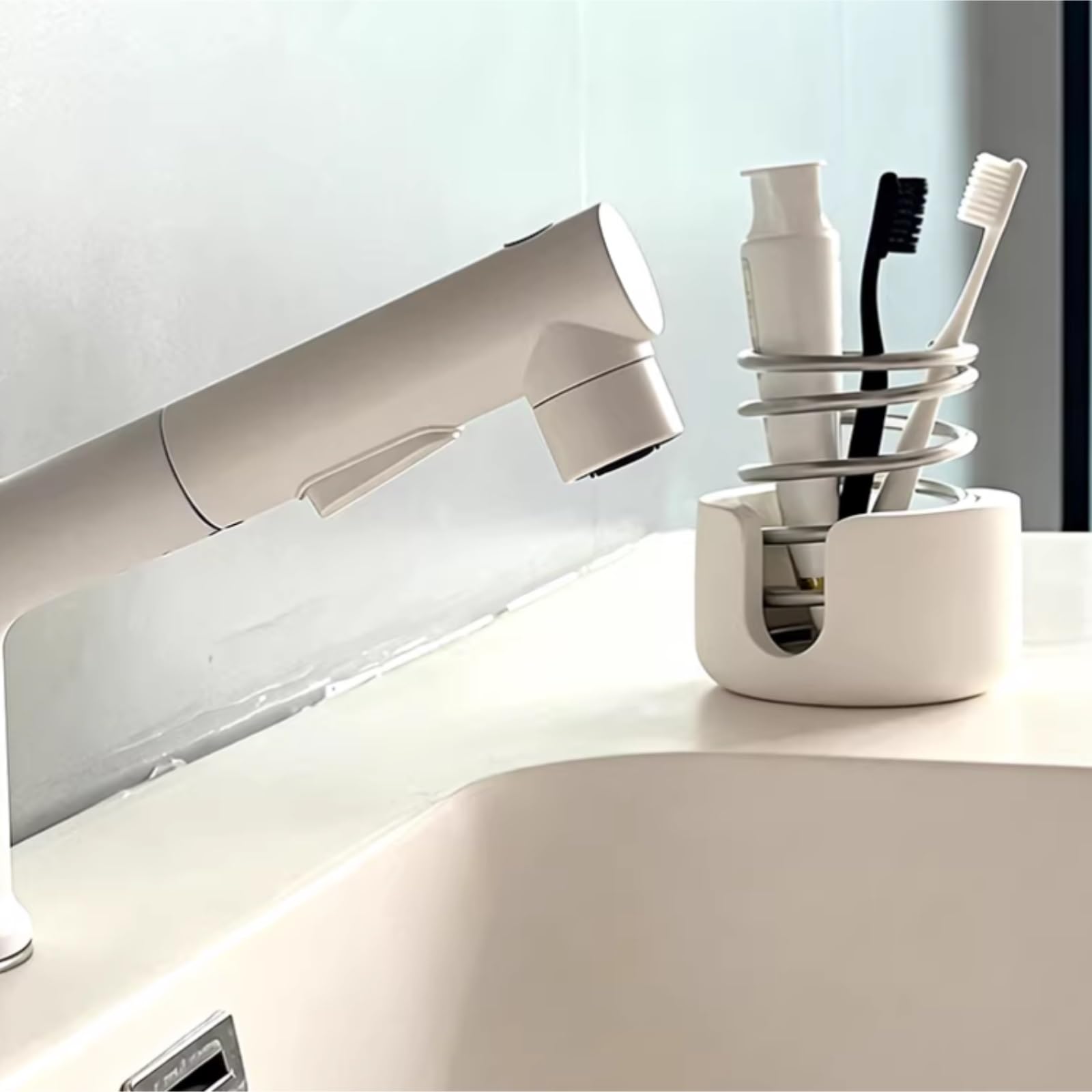 Portaspazzolini Da Bagno Porta Spazzolino In Acciaio Inox A Forma Di Molla, Dentifricio E Rasoio Organizzatore Adulti