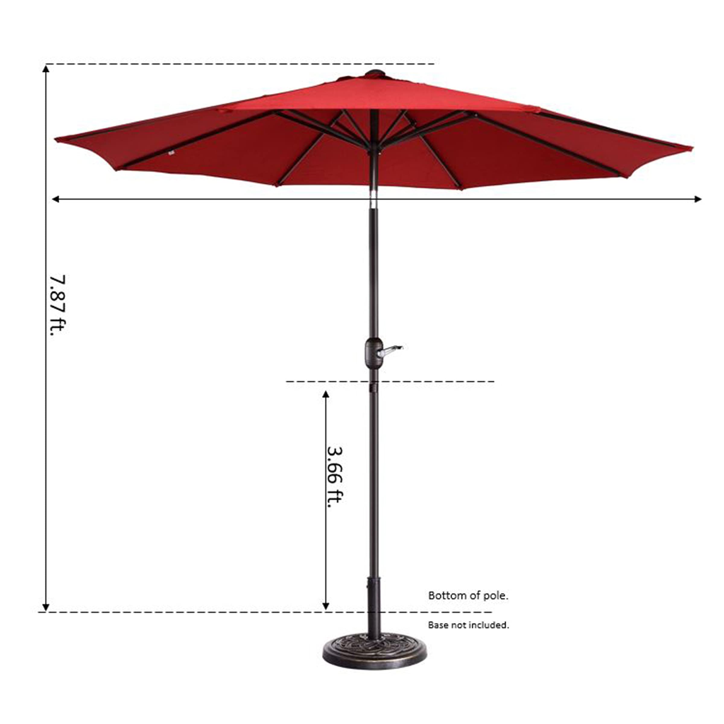 659740WEP - Sombrilla de patio, color rojo 2