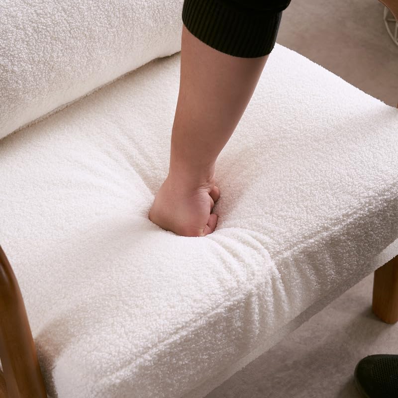 Miniatura 7 de Modern Accent Chairs for Living Room,Bronzing Cloth Comfy Reading Chair Leisure Armchairs with Pillow,Lounge Single Sofa Vanity Chair for Dark