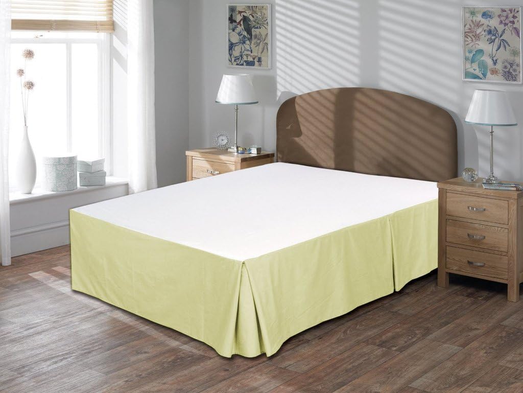 Linen House Hotel Collection Bedding's 800-Thread-Count 100% Egyptian Cotton Twin Extra-Long Damask Solid 3pc ( Split Corner Bed Skirt + 2pc Pillow Cover ) With 28" Drop Lenght, Ivory