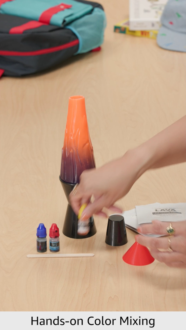 Kit Científico Schylling – Haz Tu Propia Lámpara De Lava – Con Luces LED Que Cambian De Color – Personaliza Con Globos Rojos, Verdes O Morados Y Confeti – Edad 8+