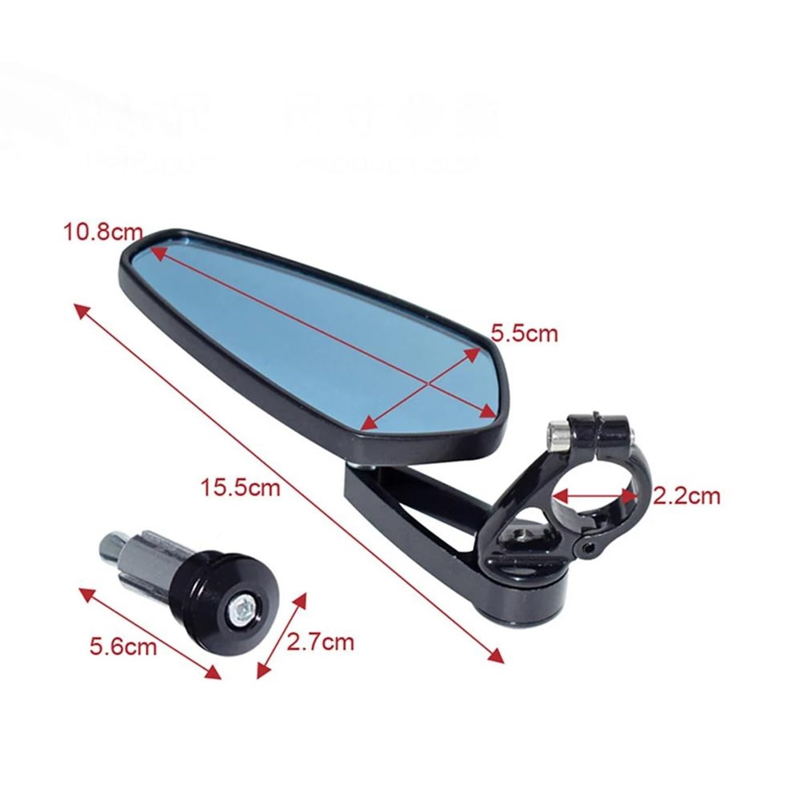 Rétroviseurs latéraux Rétroviseurs De Moto 7/8 '', 1 Paire De Rétroviseurs en Alliage D'aluminium, Accessoires pour Yamaha YBR125 TDM900 Rotatif(Or)