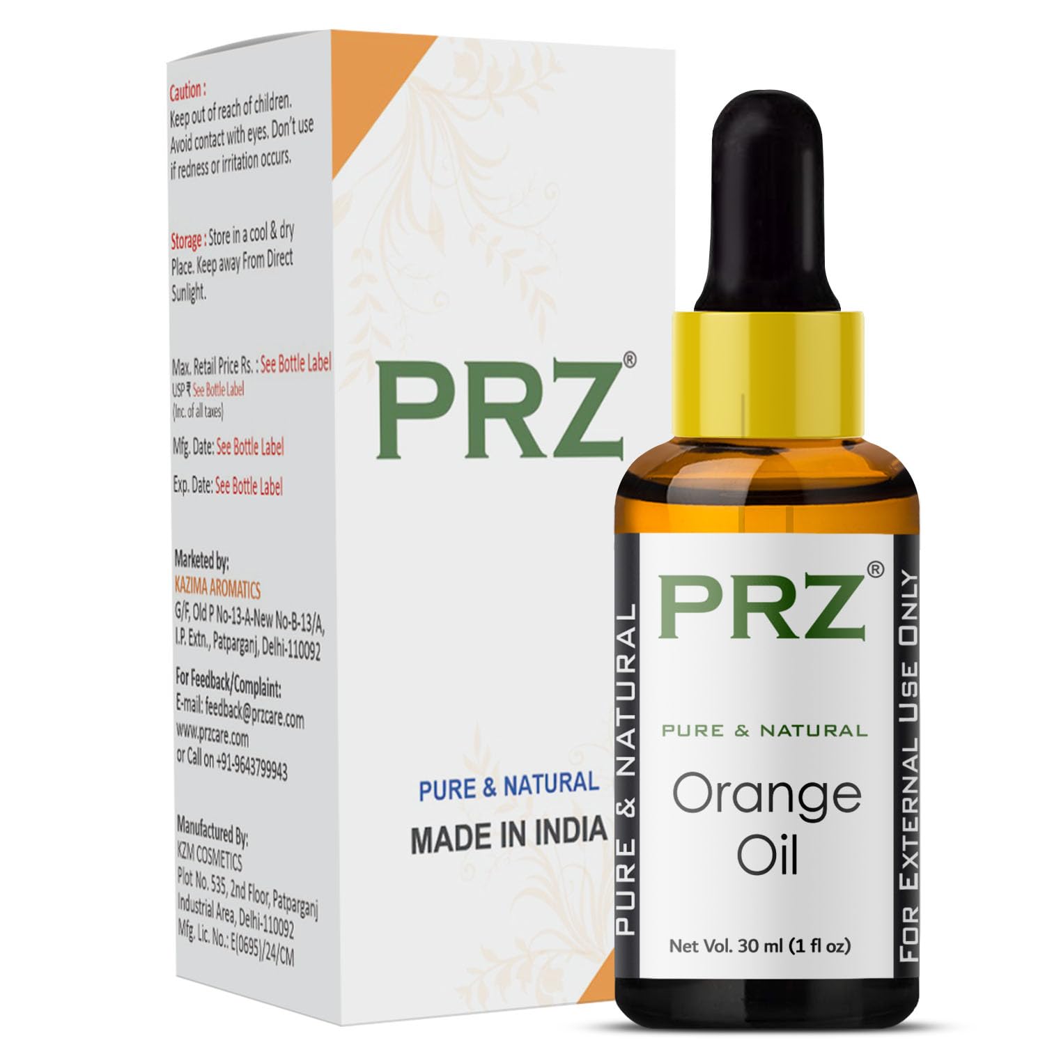 PRZ Orange Essential Oil - Pure Natural & Therapeutic Grade Oil for Aromatherapy Body Massage, Skin Care & Hair Care, 30 ml-picture-56