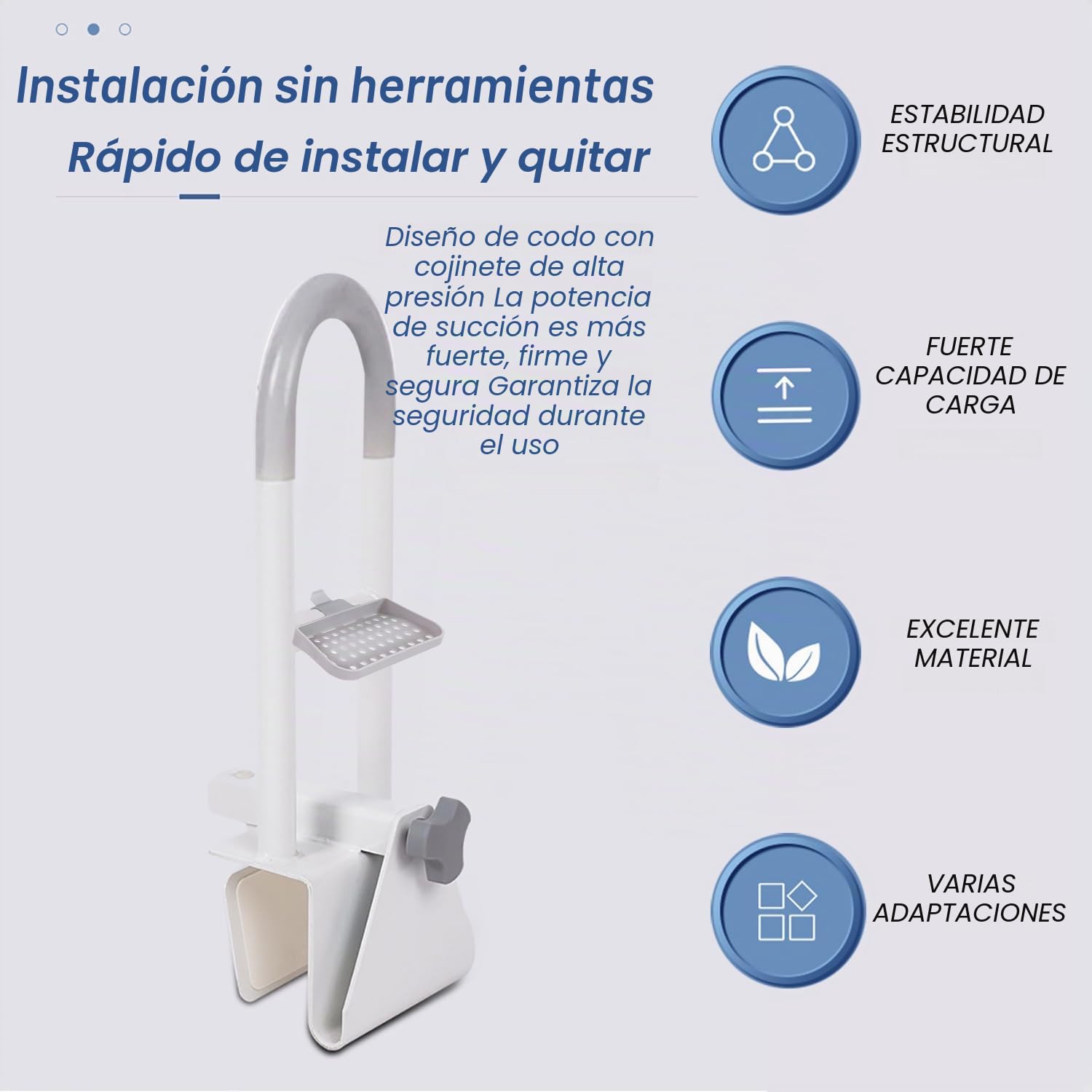 Agarraderas Baño para Mayores,Ayuda para Entrar en la Bañera, Ajustable de 8 a 5 cm, Mango de Bañera para Personas Mayores,Fijación de carga Sin Taladrar,Asa de Seguridad Baño