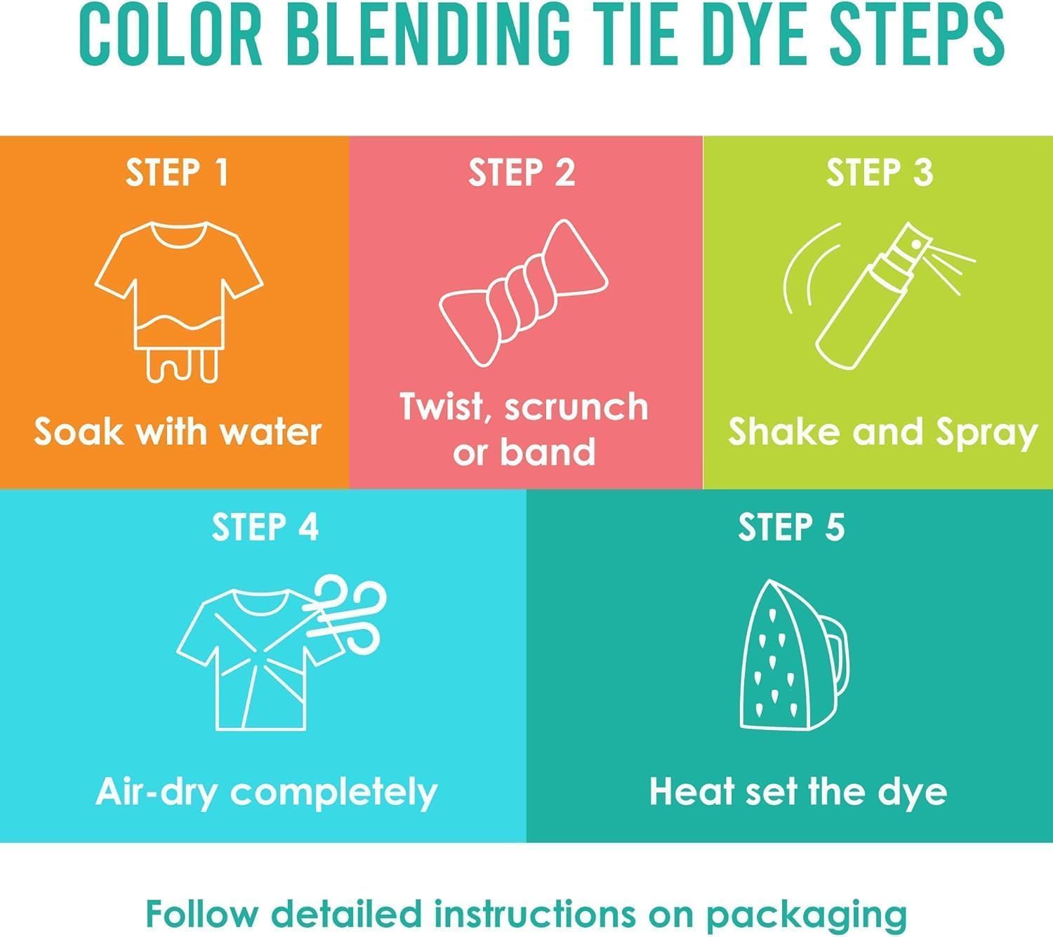 SEI 16 Pack Neon Tie Dye Spray Kit, Tye Dye Kits for Large Groups, Pre-Mixed Water Based Fabric Dye, Spray Bottle Included, Spray Paint for Clothes