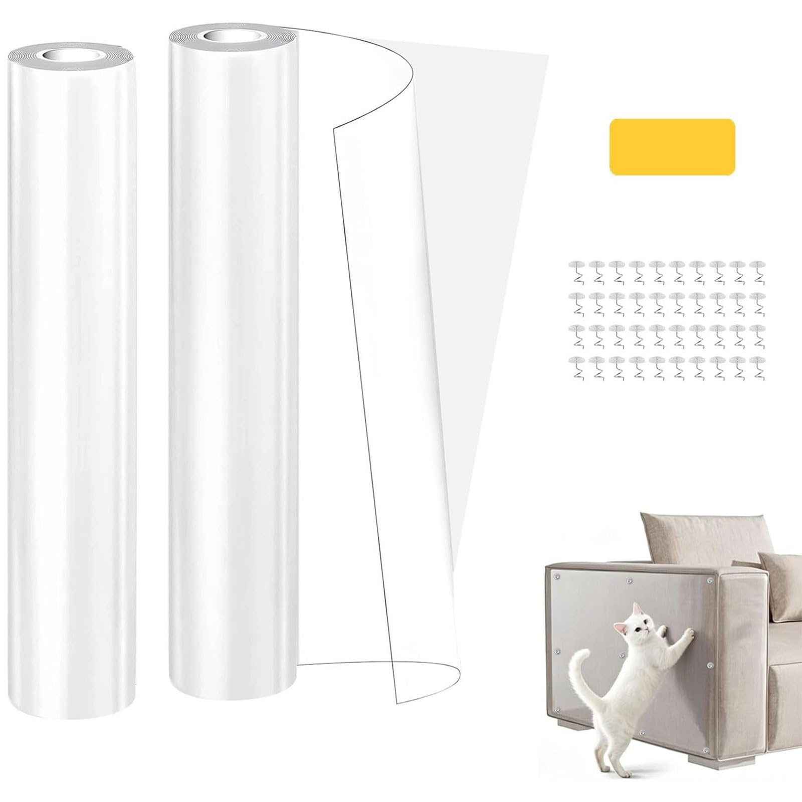 ComPDCVD 2 Rolls Cat Anti Scratch Tape, Door Protector from Dog Scratching