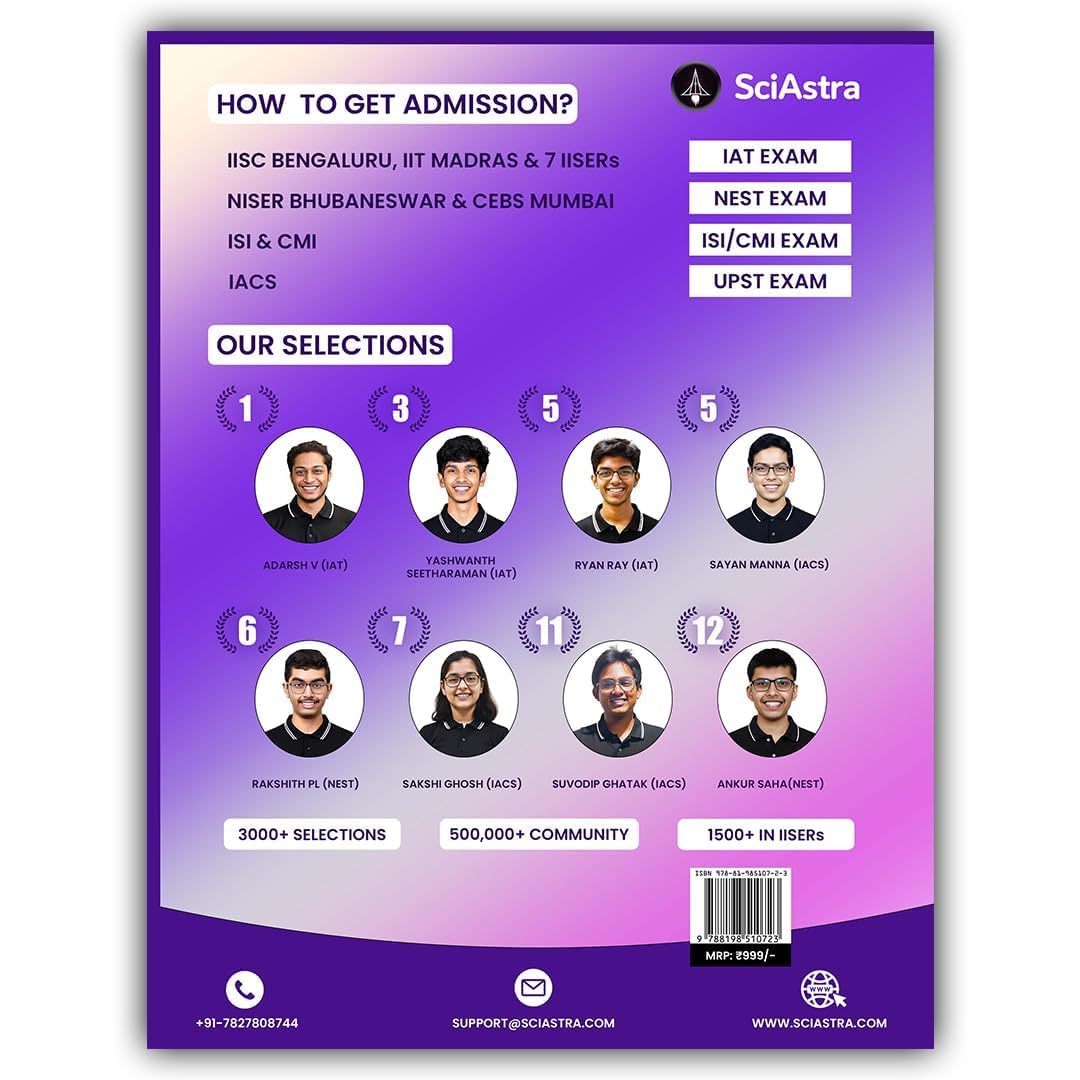 SciAstra IISER Aptitude Test (IAT) Book 2026 | IISER IAT 2026 Mock Test & PYQ Question Bank | Latest Exam Pattern | 20+ Full Length Tests | ... Year Solved Papers | QR Code Solutions